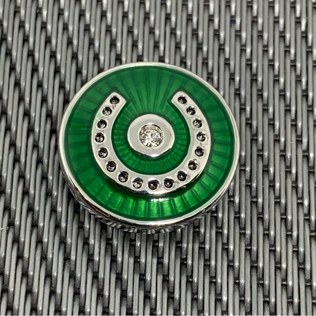 Green Horseshoe Snap Button Charm